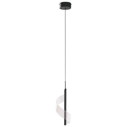 Pendant Lamp Black Metal Spiral LED Ceiling Light For Living Room And Dining