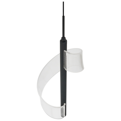 Pendant Lamp Black Metal Spiral LED Ceiling Light For Living Room And Dining