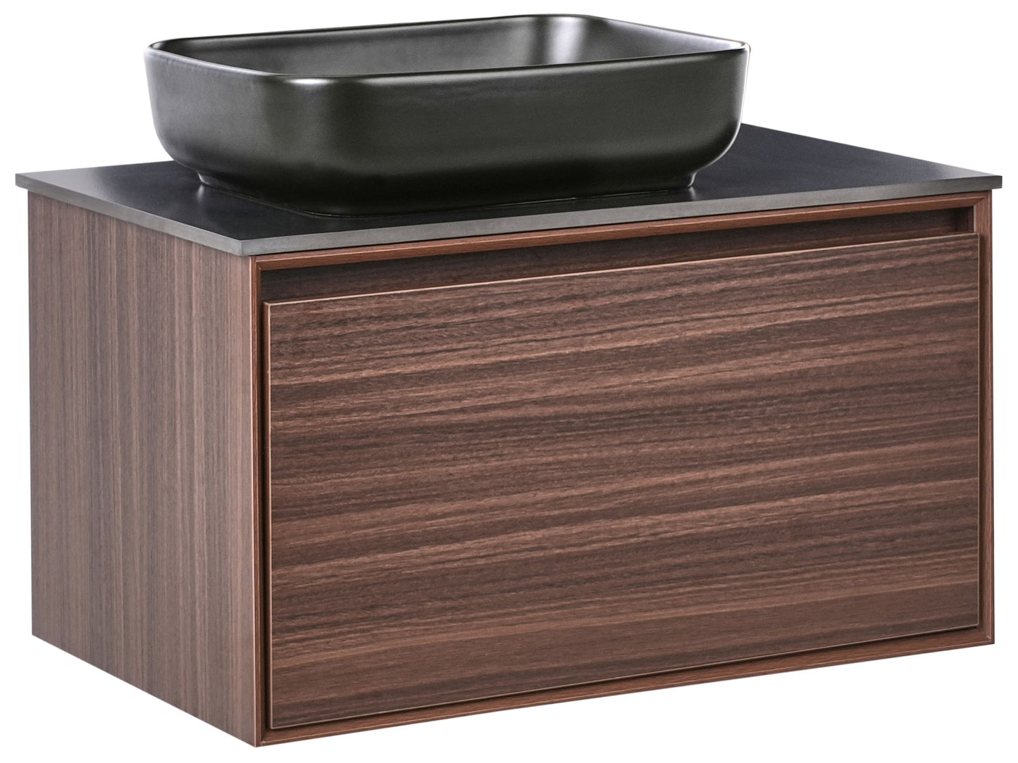 Wall Mounted Vanity Basin Unit Dark Brown 80cm Engineered Wood