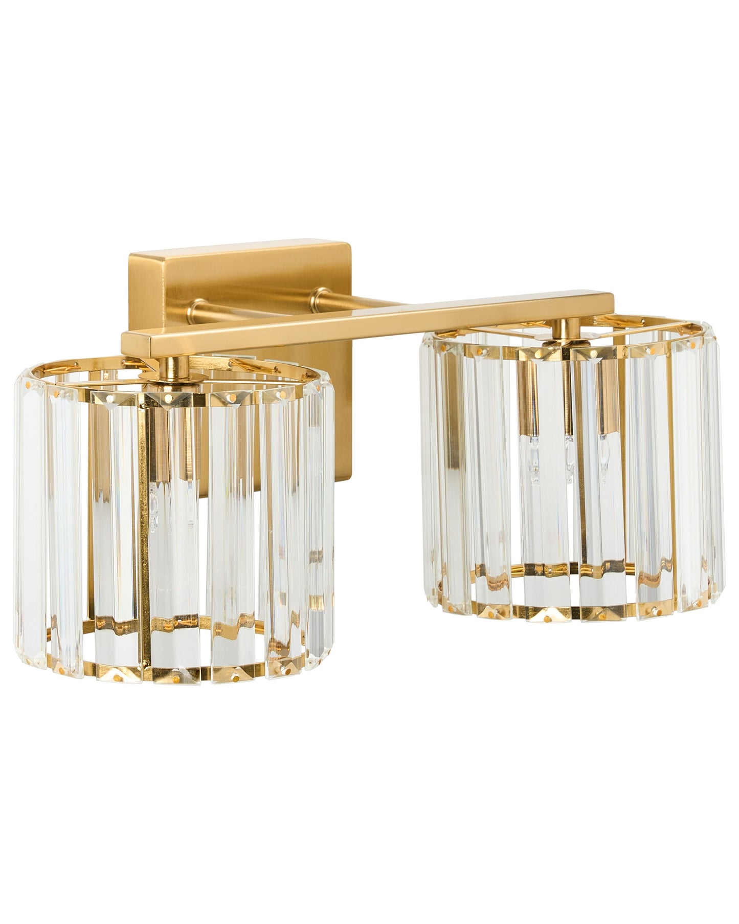 Wall Lamp Gold Metal Base Glass Shade Geometric Modern