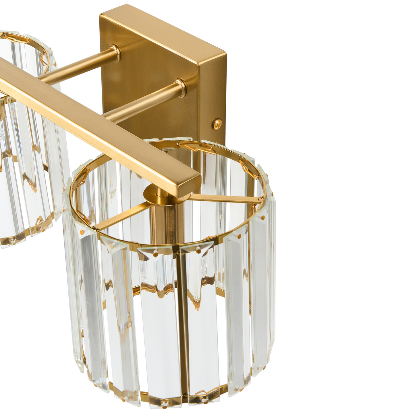Wall Lamp Gold Metal Base Glass Shade Geometric Modern
