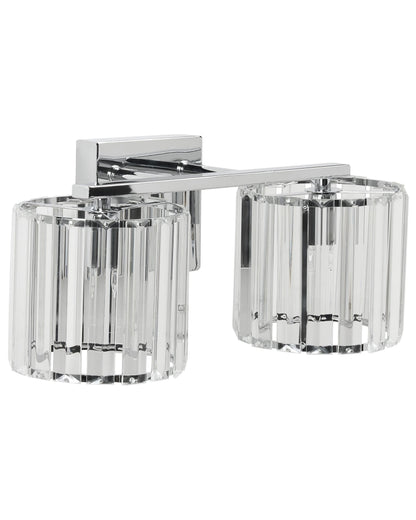 Wall Lamp Modern Silver Metal Base Glass Shade Geometric