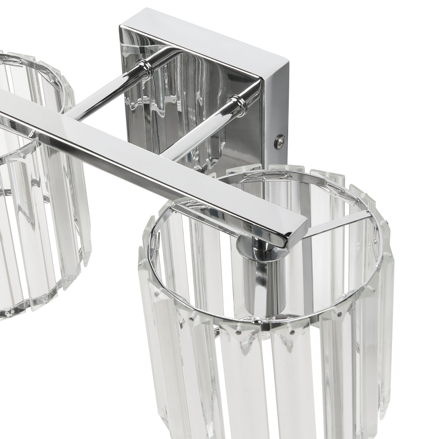 Wall Lamp Modern Silver Metal Base Glass Shade Geometric