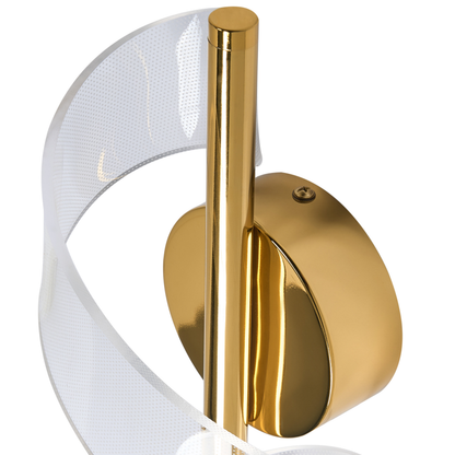 Gold Metal Wall Lamp LED Spiral Modern Light For Living Room Dining Room And Bedroom