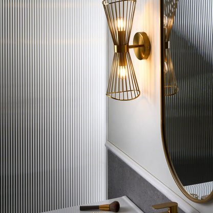 Wall Lamp Gold Metal LED Hourglass Design