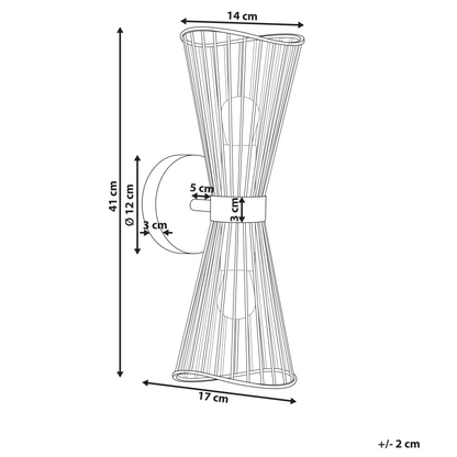 Wall Lamp Gold Metal LED Hourglass Design