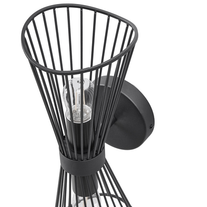 Wall Lamp Black Iron Led Hourglass Wire Modern