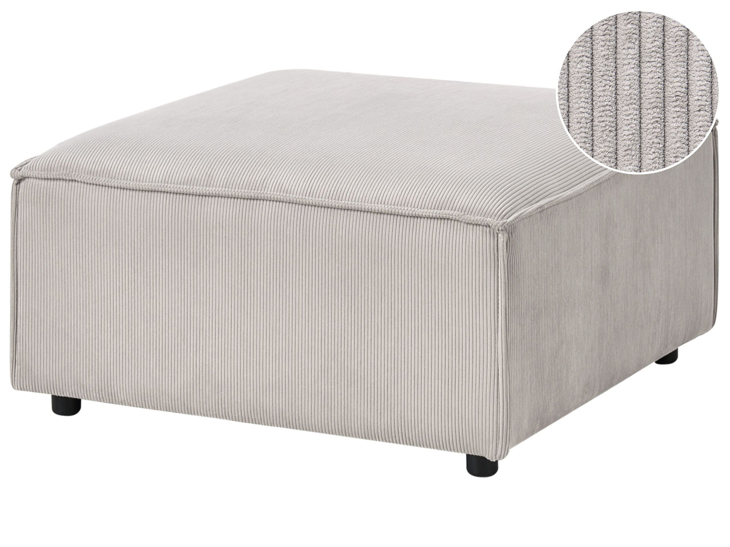 Element Taupe Corduroy Upholstered Ottoman With Black Legs