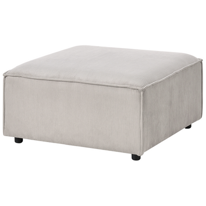 Element Taupe Corduroy Upholstered Ottoman With Black Legs