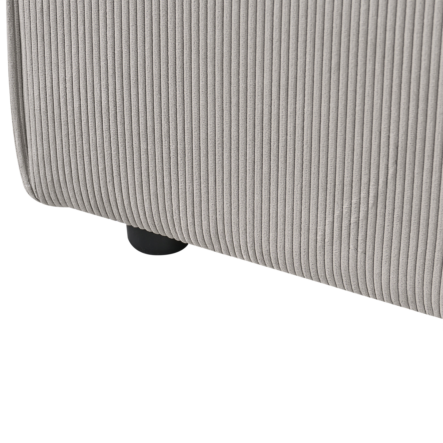 Element Taupe Corduroy Upholstered Ottoman With Black Legs