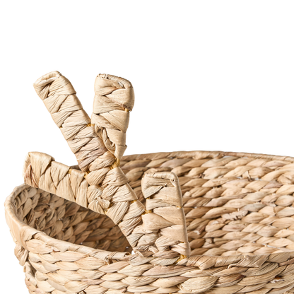 Natural Water Hyacinth Braided Basket Christmas Deer Ears
