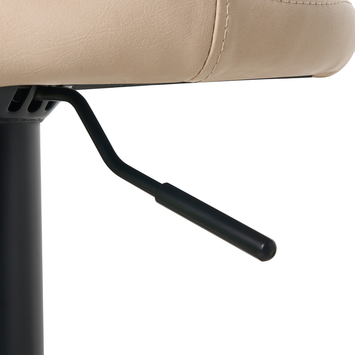 Bar Chairs Set of 2 Light Beige Eco Leather Swivel Adjustable