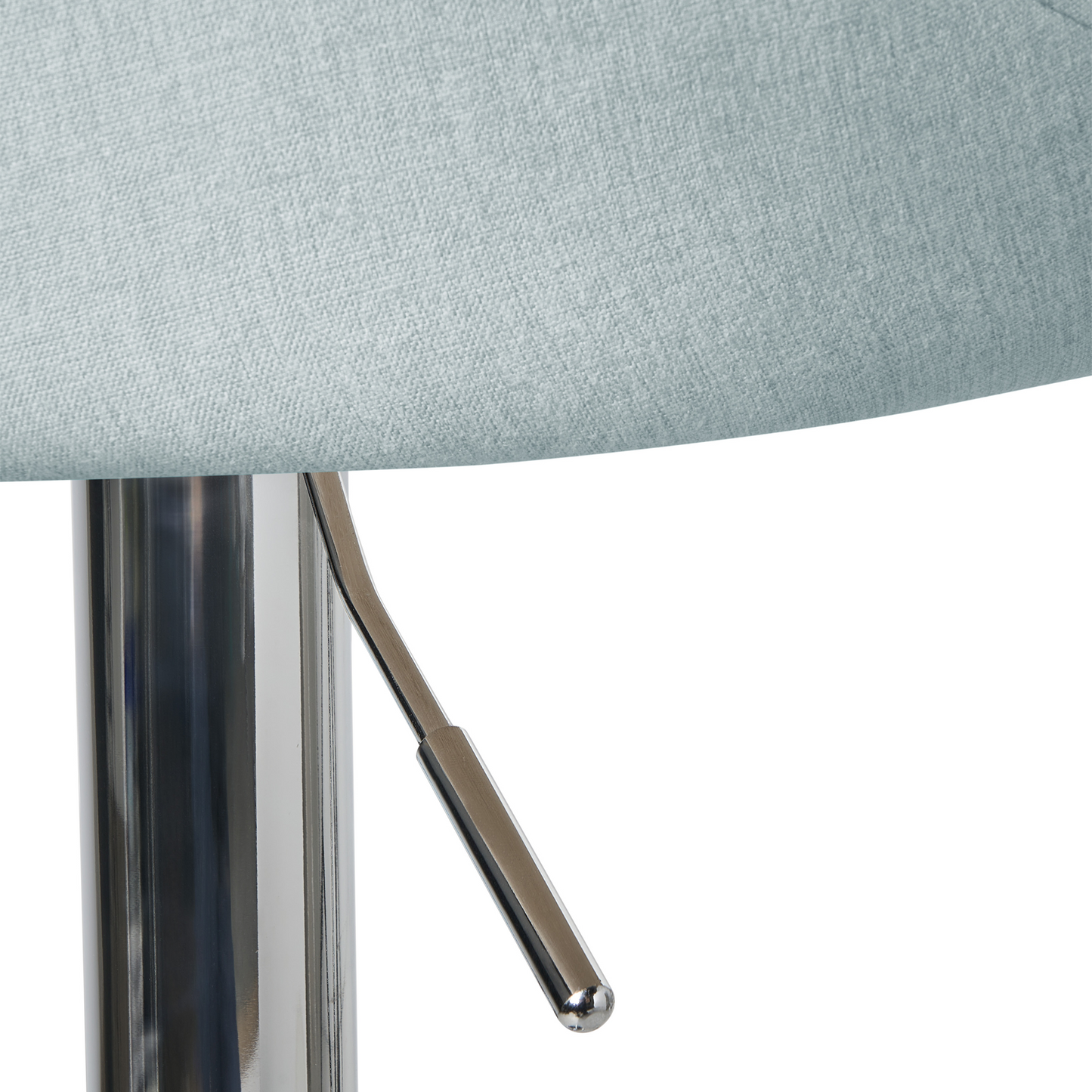 Light Blue Fabric Bar Stool Set Of 2 With Silver Iron Feet