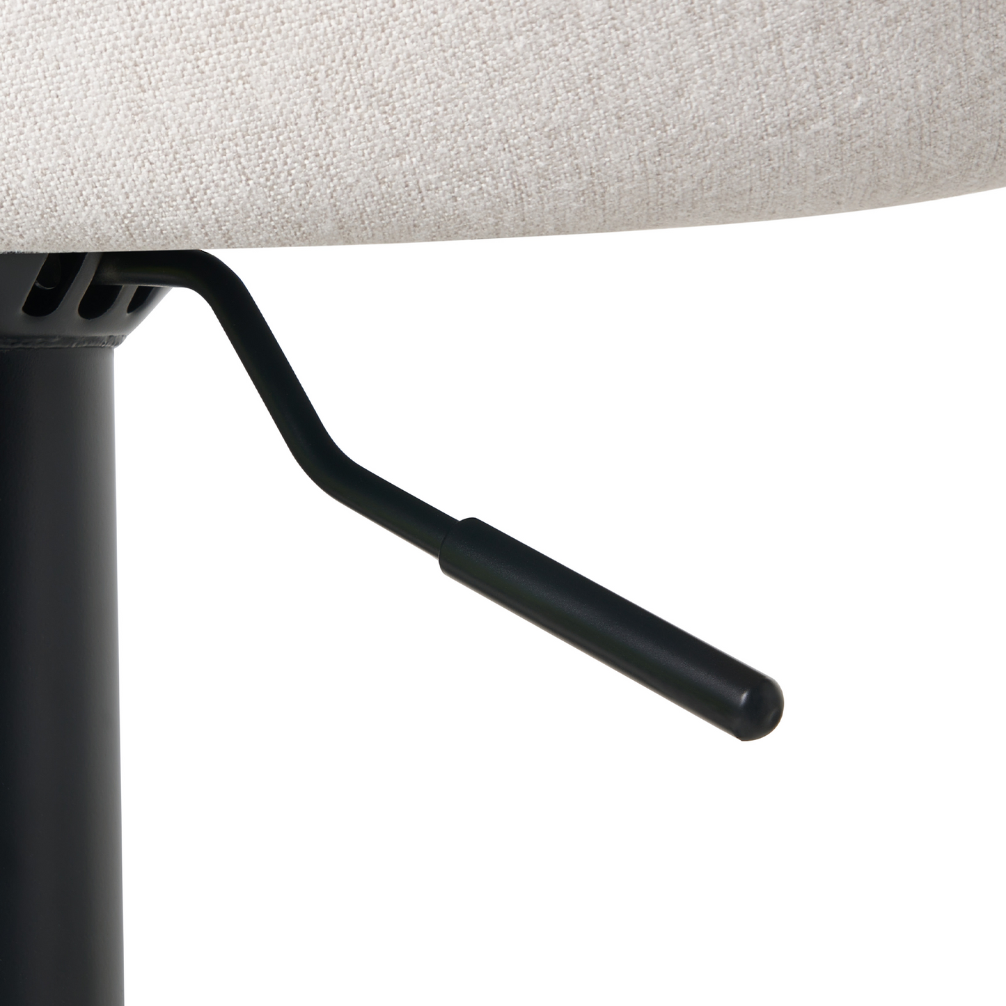 Set of 2 Bar Stools Adjustable Light Grey Fabric Upholstered Legs