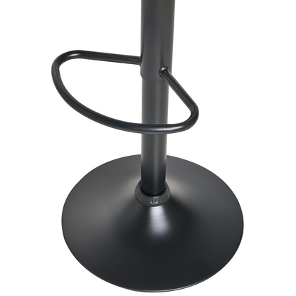 Set of 2 Bar Stools Adjustable Light Grey Fabric Upholstered Legs