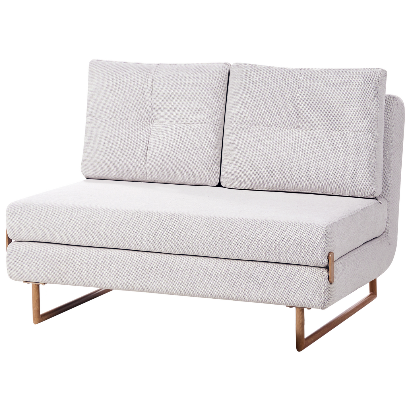 Living 2 Seater Sofa Bed Off White Fabric With Fold Out Sleeping Function For Small Living Rooms