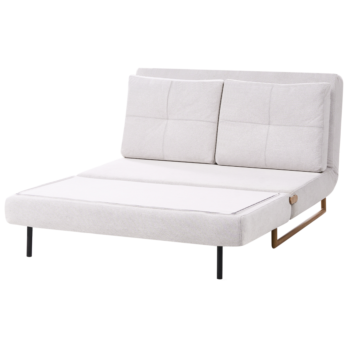 Living 2 Seater Sofa Bed Off White Fabric With Fold Out Sleeping Function For Small Living Rooms