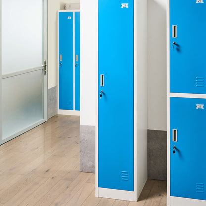 Storage Locker White Blue Metal Cabinet With Locking Doors