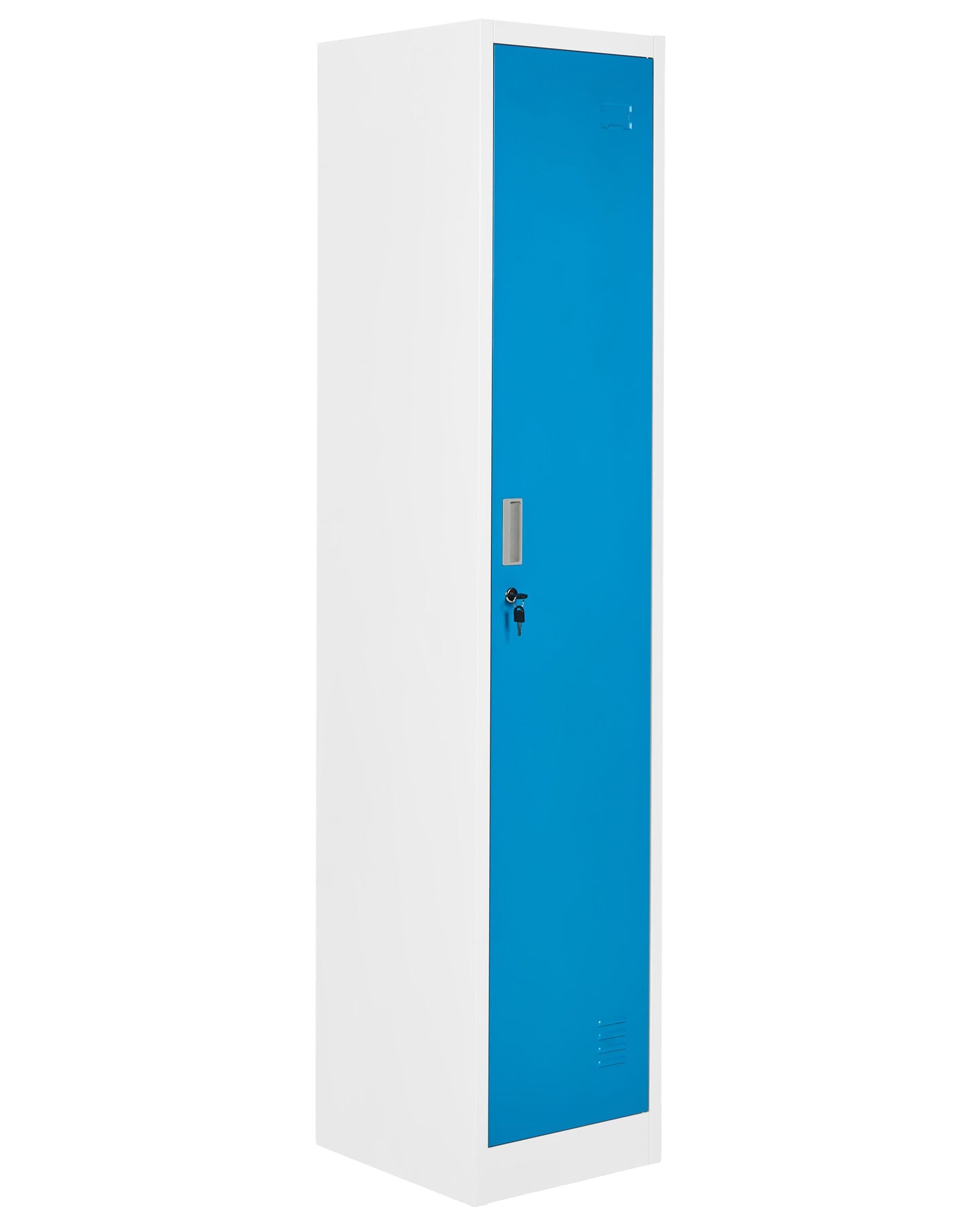 Storage Locker White Blue Metal Cabinet With Locking Doors