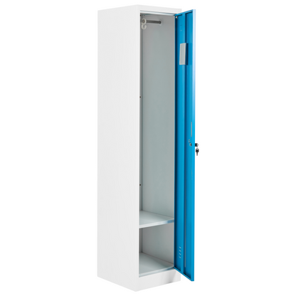 Storage Locker White Blue Metal Cabinet With Locking Doors