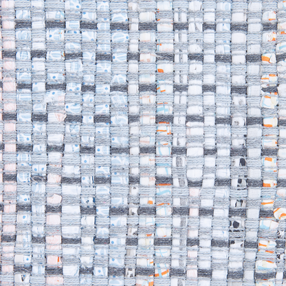 Rag Rug Grey Cotton 80 x 150cm Fringed Rectangular Handmade Boho Eclectic Rug For Living Room