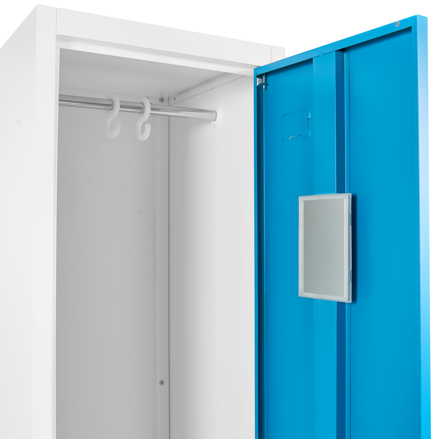 Two Door Storage Locker White And Blue Metal Cabinet For Gym And School Changing Rooms