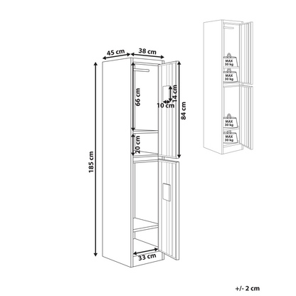 Lockable Storage Locker White Blue 2 Tier Gym Cabinet