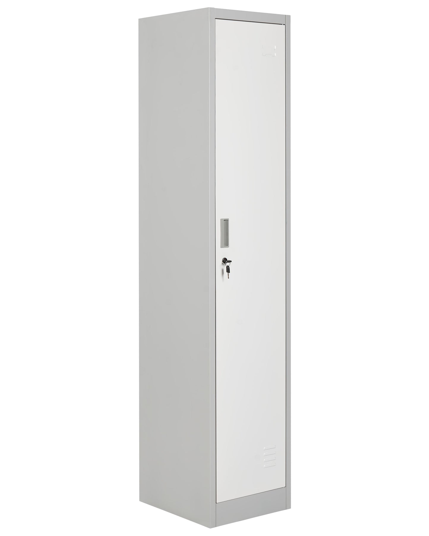 Storage Locker White and Grey Metal Cabinet Lockable Doors