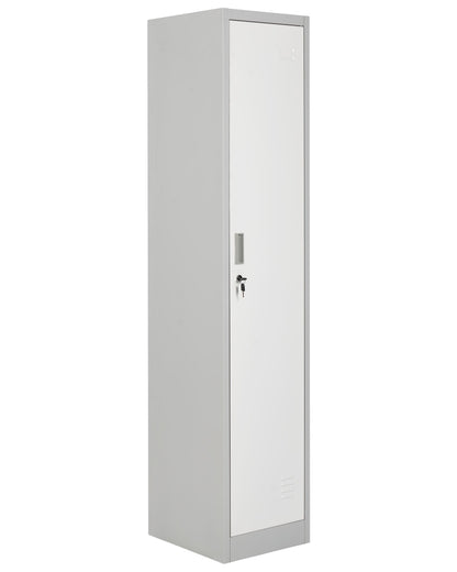 Storage Locker White and Grey Metal Cabinet Lockable Doors