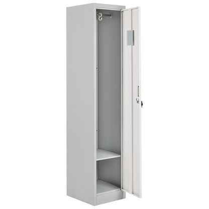 Storage Locker White and Grey Metal Cabinet Lockable Doors