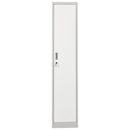 Storage Locker White and Grey Metal Cabinet Lockable Doors