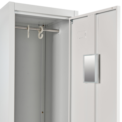 Storage Locker White and Grey Metal Cabinet Lockable Doors
