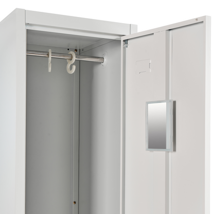 Storage Locker White Grey Metal 2 Door Lockable