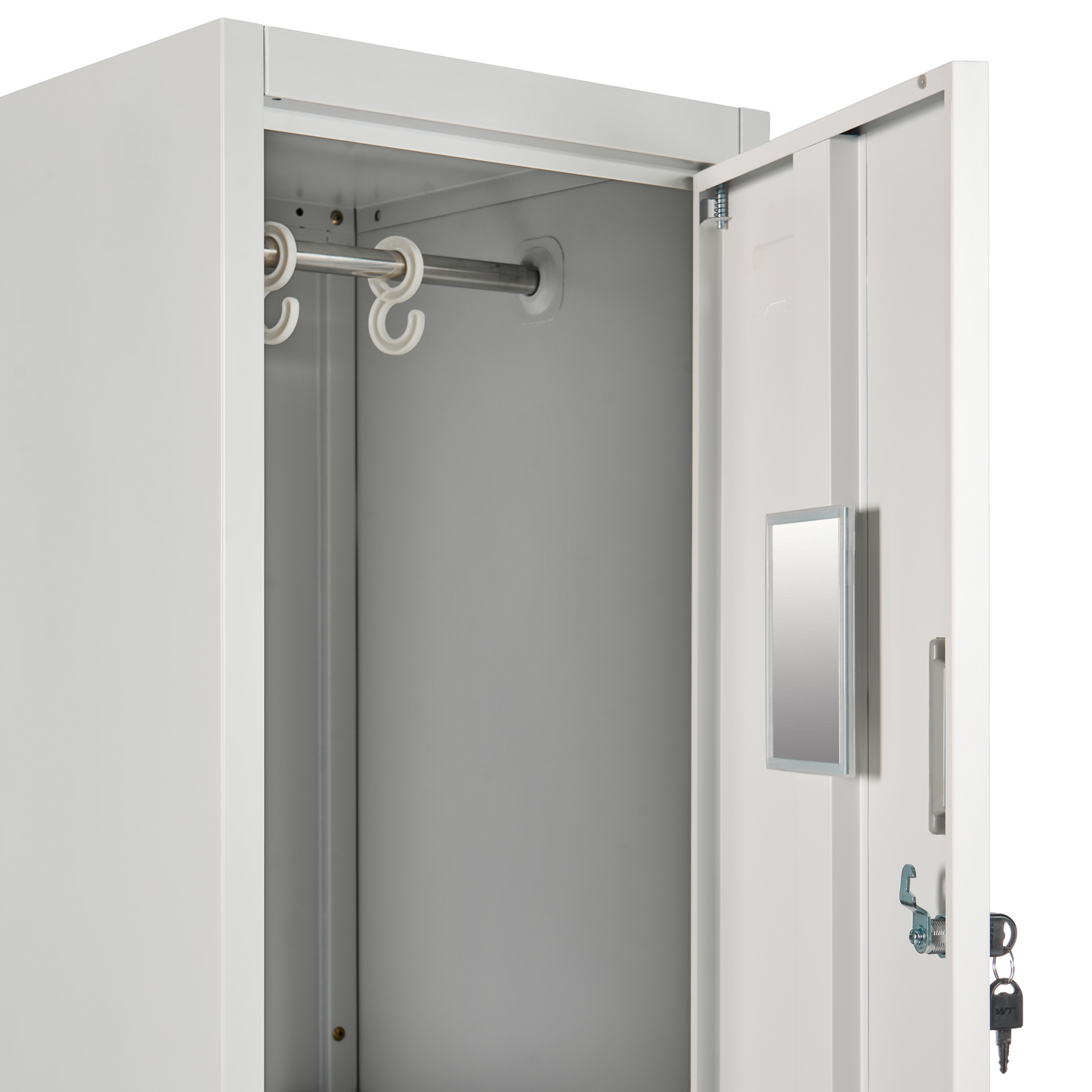 White Grey 2 Tier Lockable Metal Locker