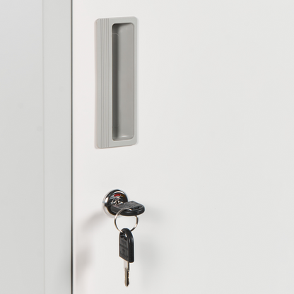 White Grey 2 Tier Lockable Metal Locker