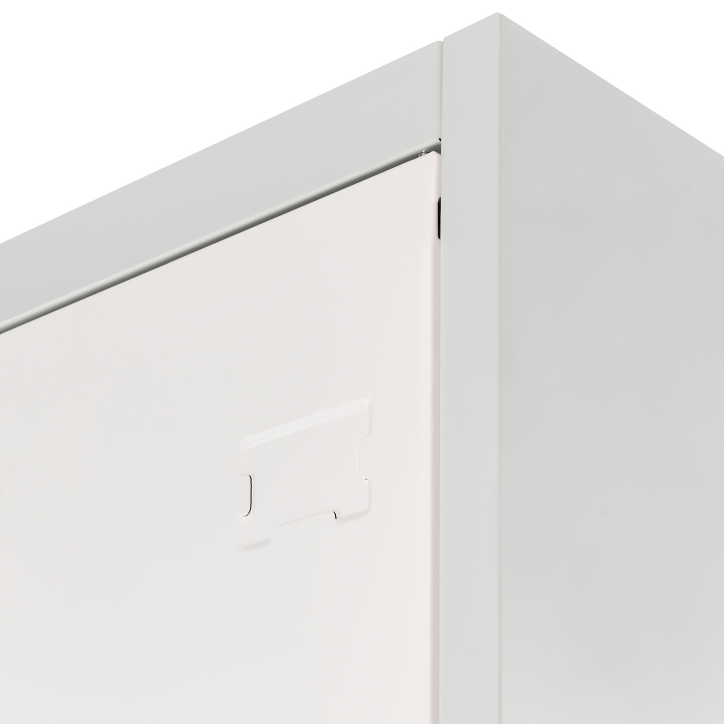 Lockable Three Door Storage Locker White Grey Metal Cabinet