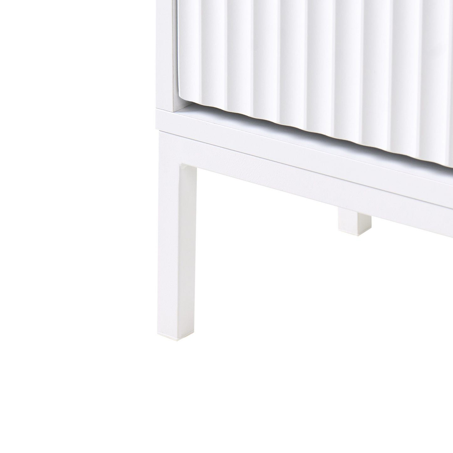 NovaHome Shoe Storage Cabinet White MDF 2 Compartments Fluted Modern