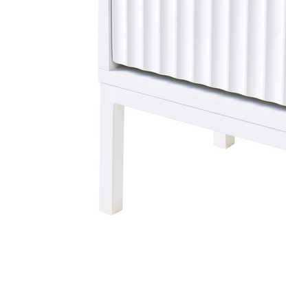 NovaHome Shoe Storage Cabinet White MDF 2 Compartments Fluted Modern