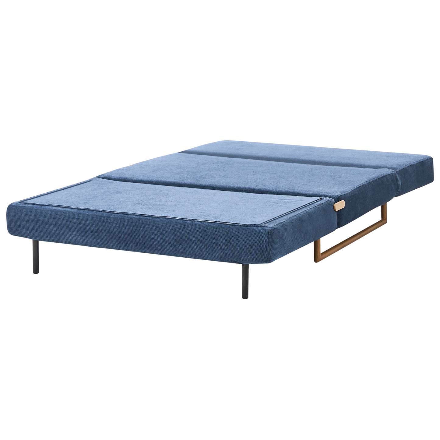 2 Seater Sofa Bed Blue Fabric Fold Out Sleeping Function