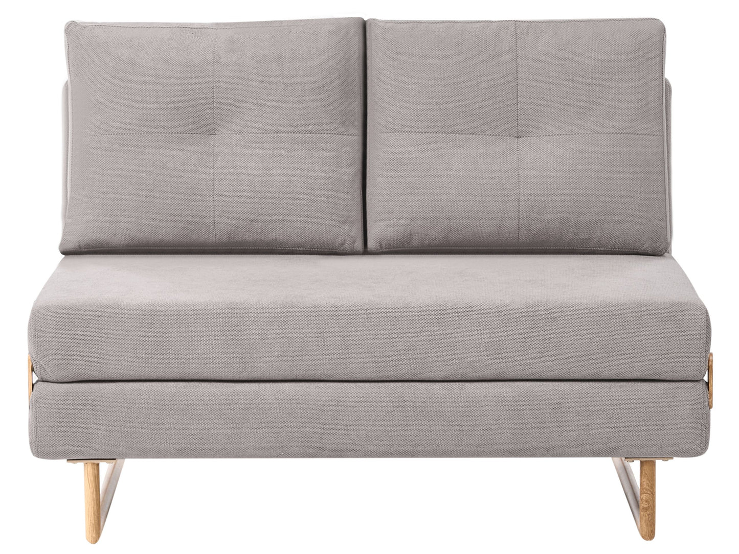 2 Seater Sofa Bed Grey Fabric Fold Out Sleeping Function