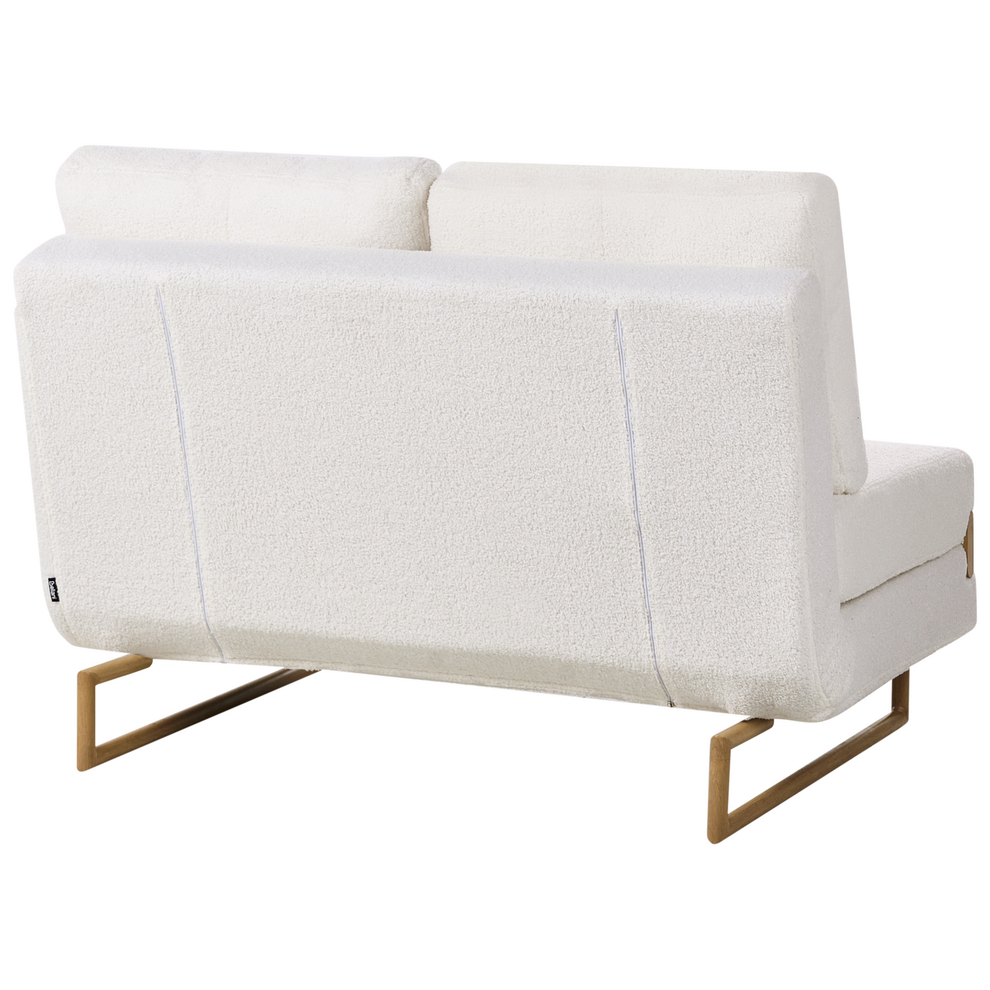 Two Seat Sofa Bed Off White Boucle With 5 Position Reclining Backrest Fold Out Sleeping Function