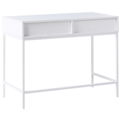 NovaHome 2 Drawer Console Table White MDF Fluted Fronts