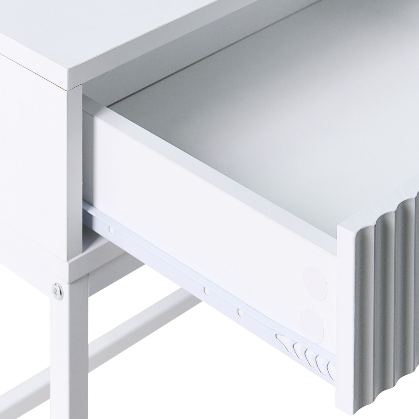 NovaHome 2 Drawer Console Table White MDF Fluted Fronts