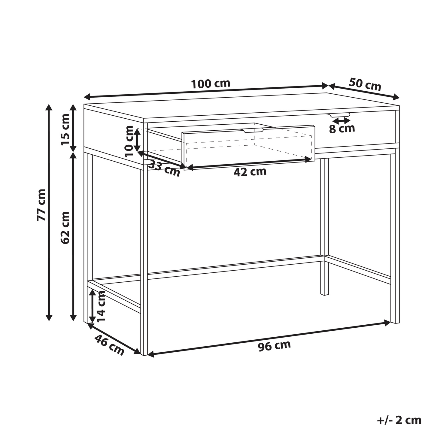 NovaHome 2 Drawer Console Table White MDF Fluted Fronts