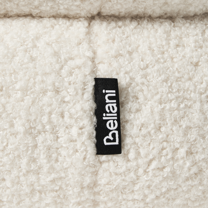 Footstool Off-White Boucle Round Pouffe