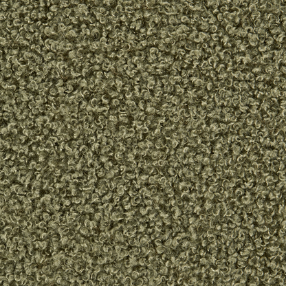 Footstool Boucle Round Pouffe Green Upholstery