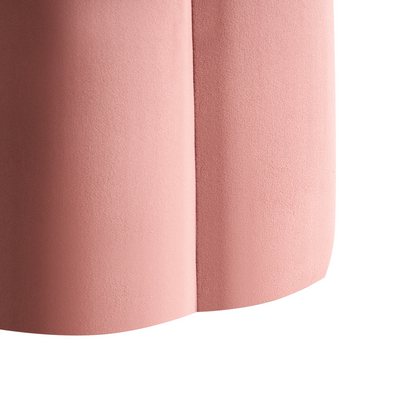 Velvet Pouffe Pink Round 39 x 34 x 45cm Footstool Modern Living Room Accent
