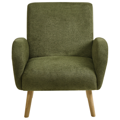 Armchair Green Water-Repellent With Armrests Rubber Wood Legs