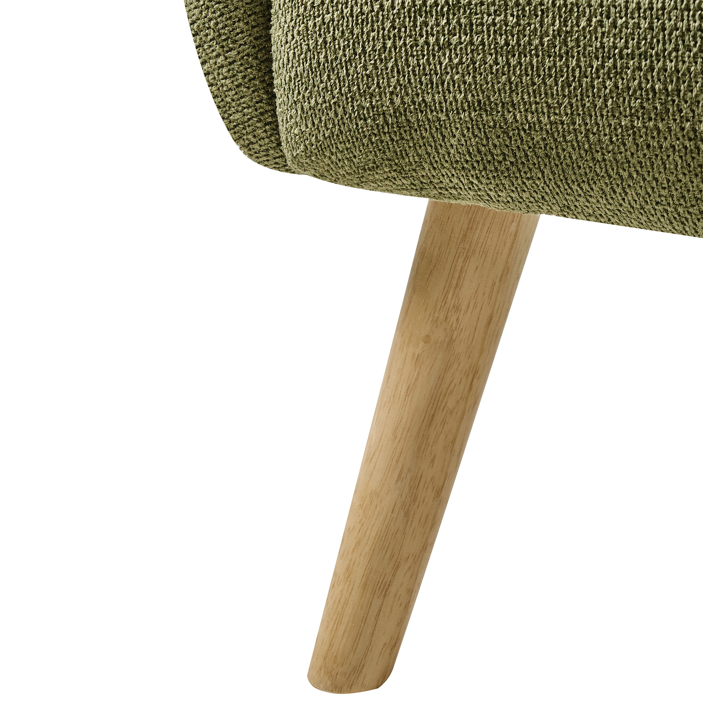 Armchair Green Water-Repellent With Armrests Rubber Wood Legs