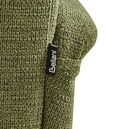Armchair Green Water-Repellent With Armrests Rubber Wood Legs